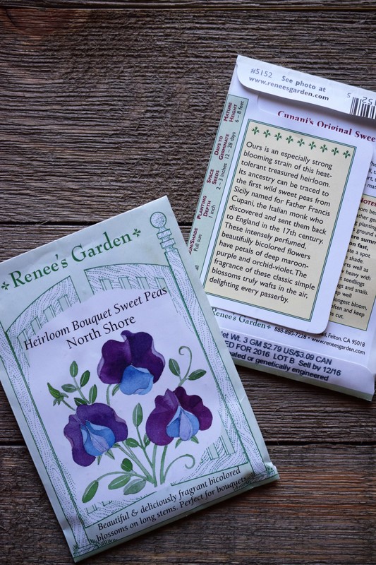 Sweet Pea Seed Packet from Renee's Garden
